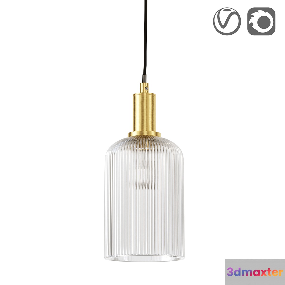 Brass and cut glass lamp Bogota 3D Max