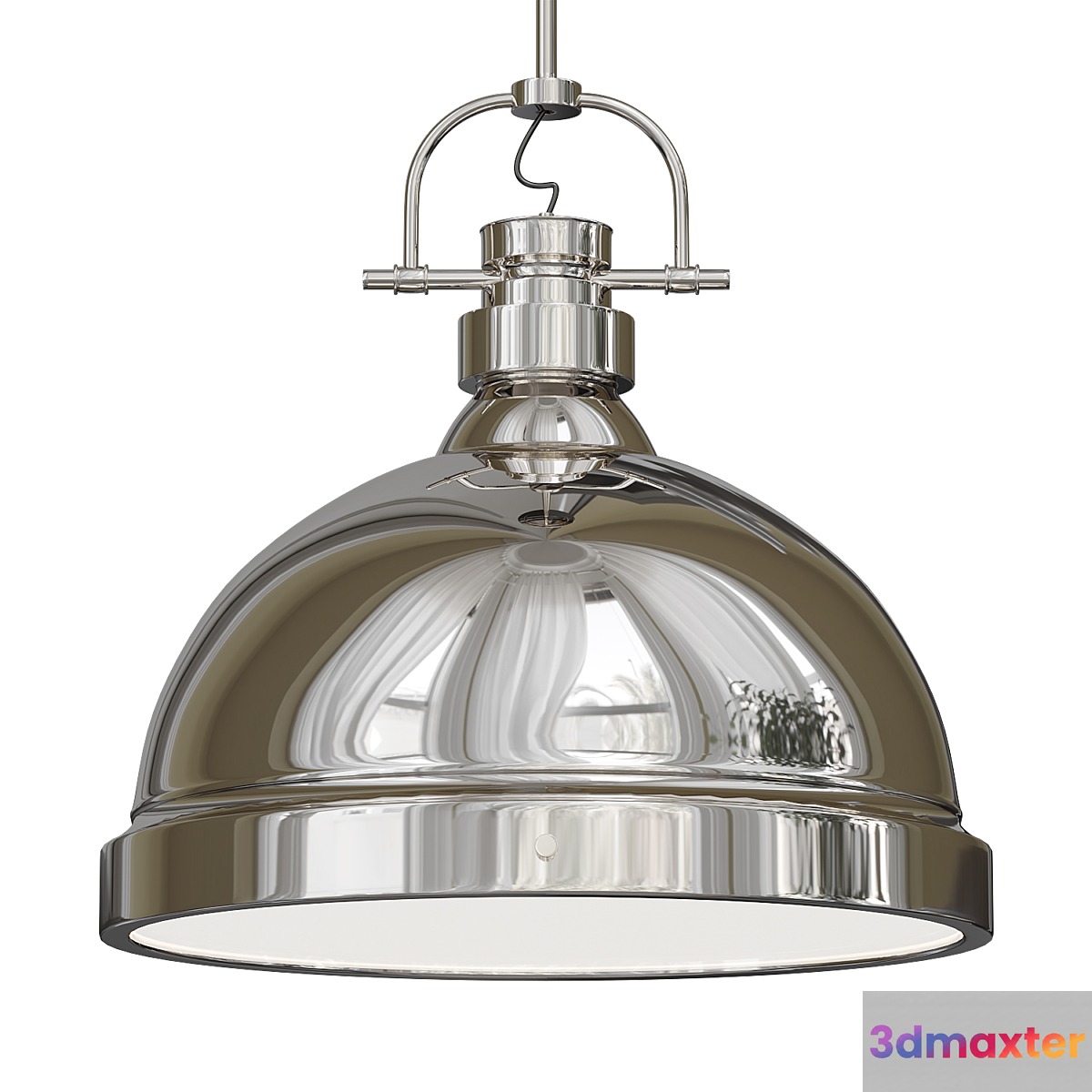 CLASSIC DOME SHADE PENDANT LIGHT WITH ROD 3D Max