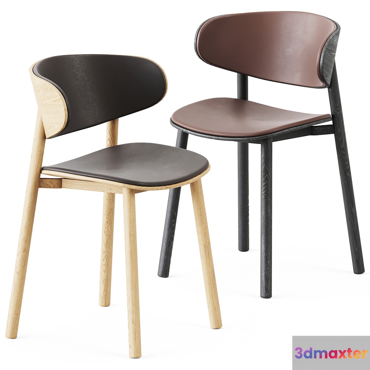 Font Wooden Chair Upholstered by Wiesner-Hager 3D Max