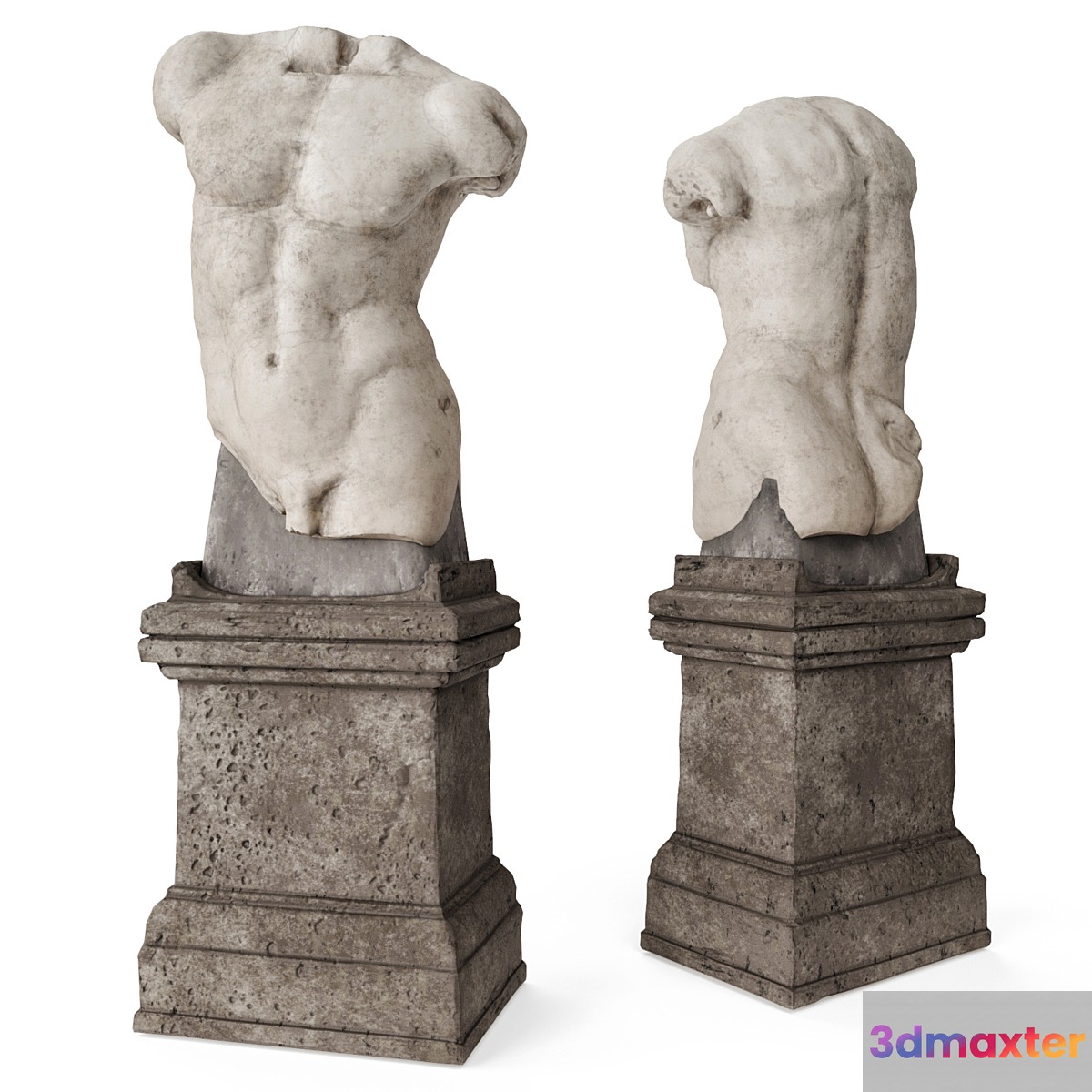 Roman man torso with pedestal 3D Max