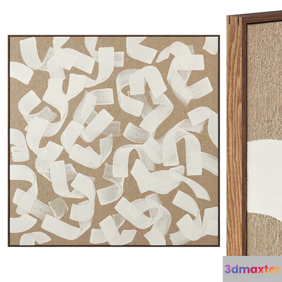 Abstract modern painting on canvas 3D Max
