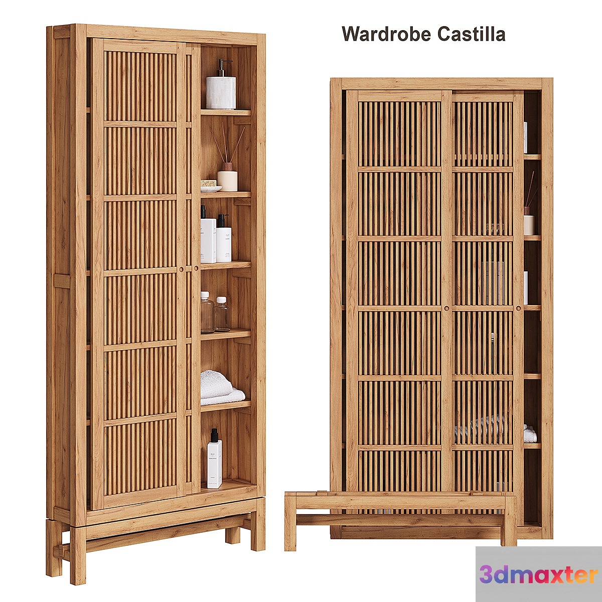 Solid teak cabinet FSC Castilla AM PM