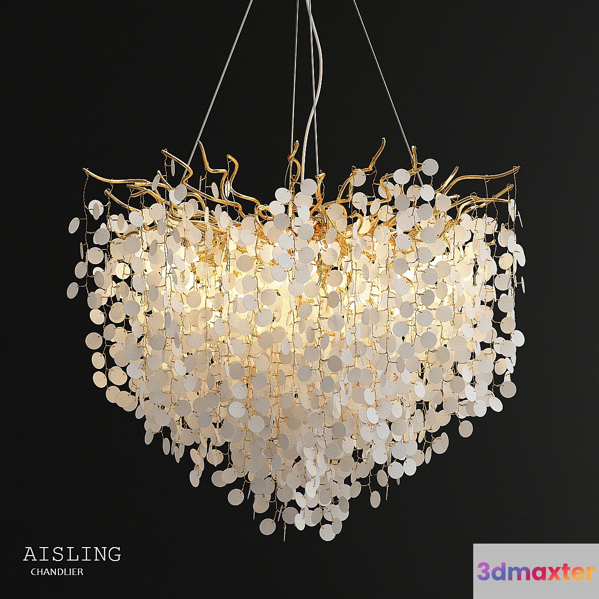 Aisling coin glass chandelier 3D Max