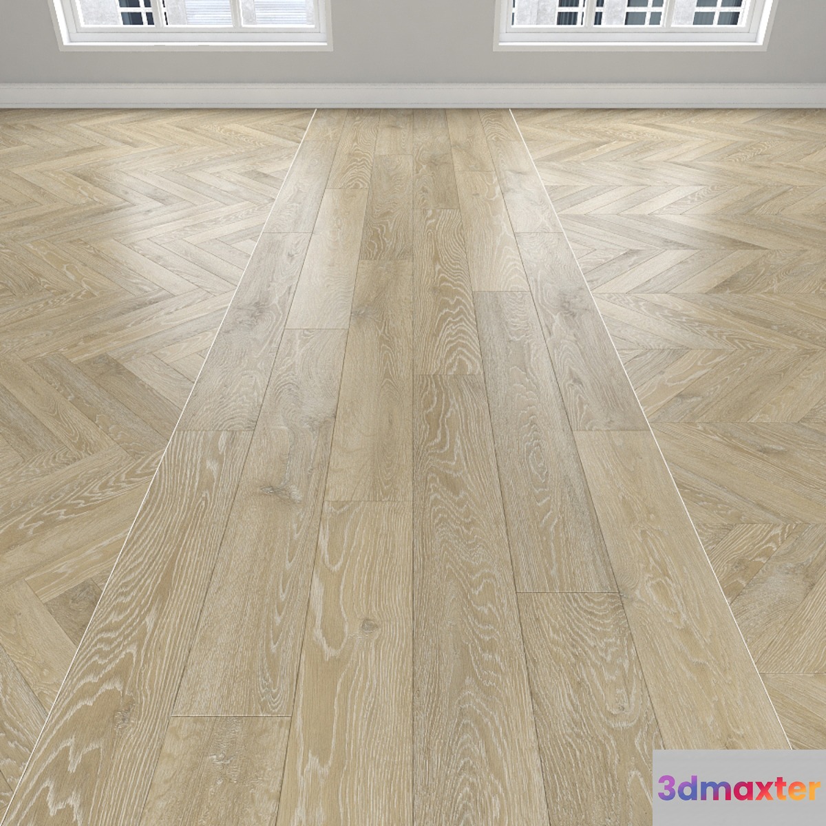 Parquet Oak 3 types: herringbone linear chevron. - No.9
