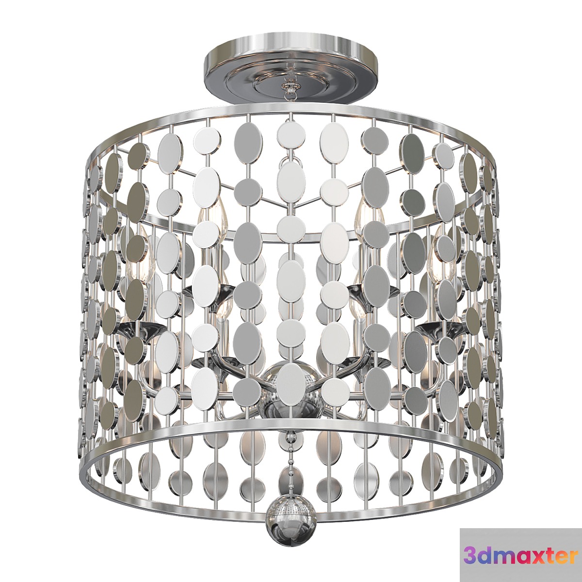Layla 6 Light Antique Silver Chandelier 3D Max