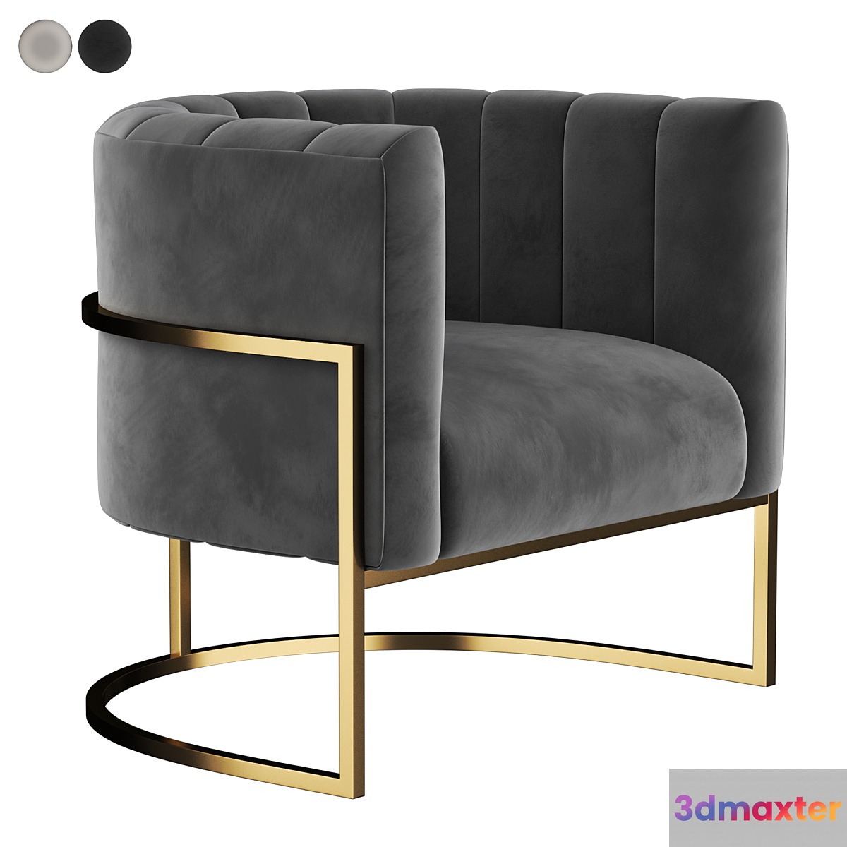 Wide Velvet Armchair
