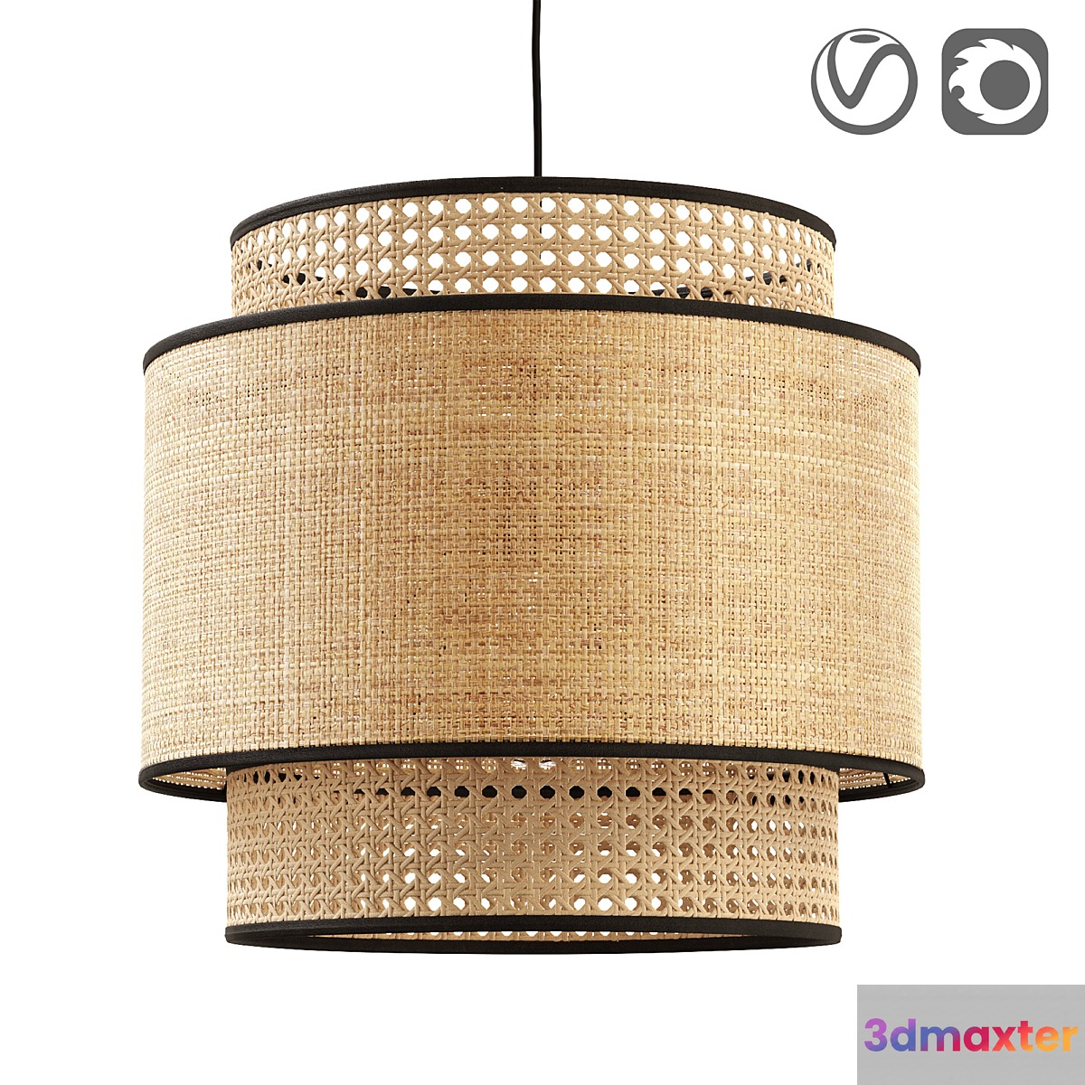 Raffia and rattan lampshade Dolkie 3D Max