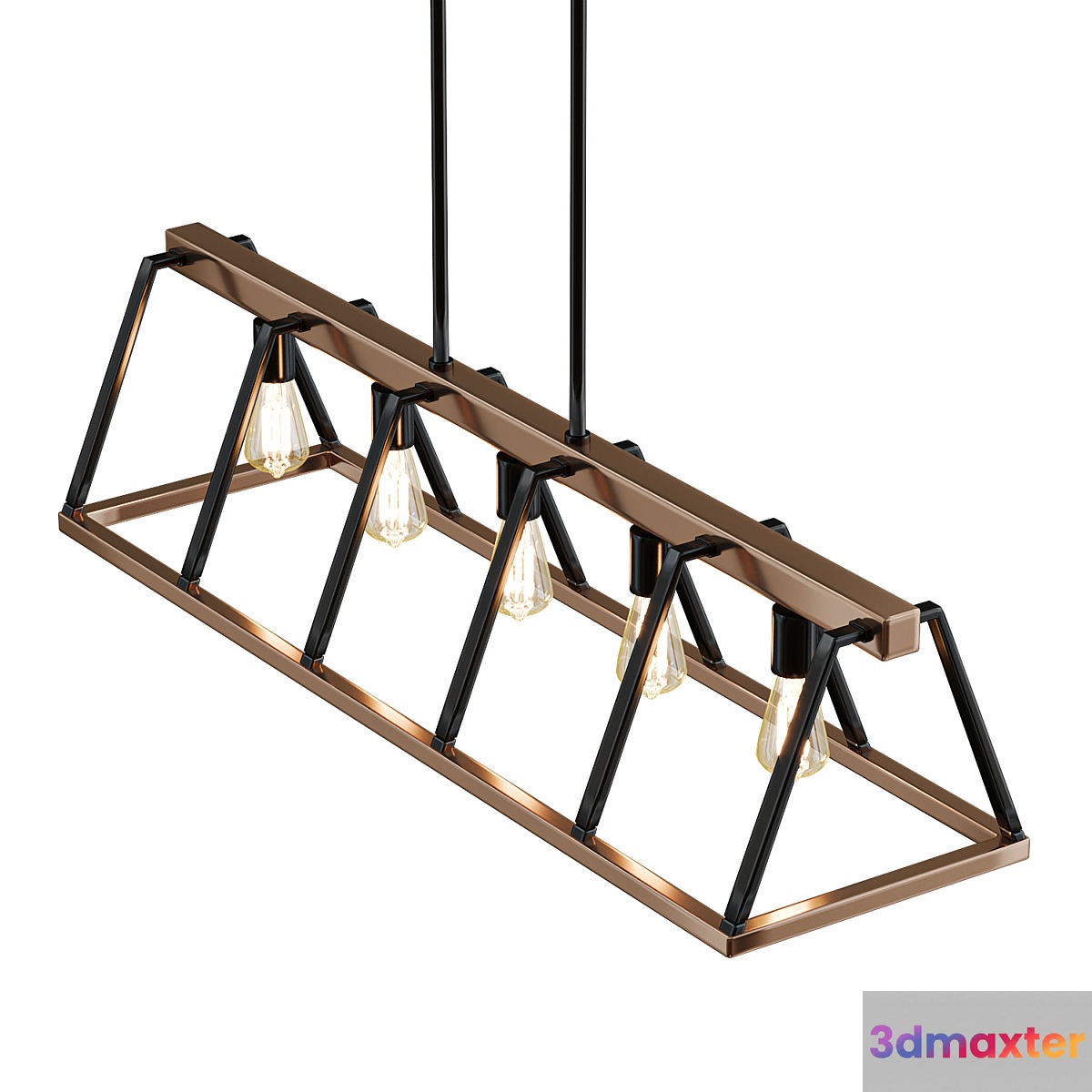 Open Frame Island Chandelier 3D Max