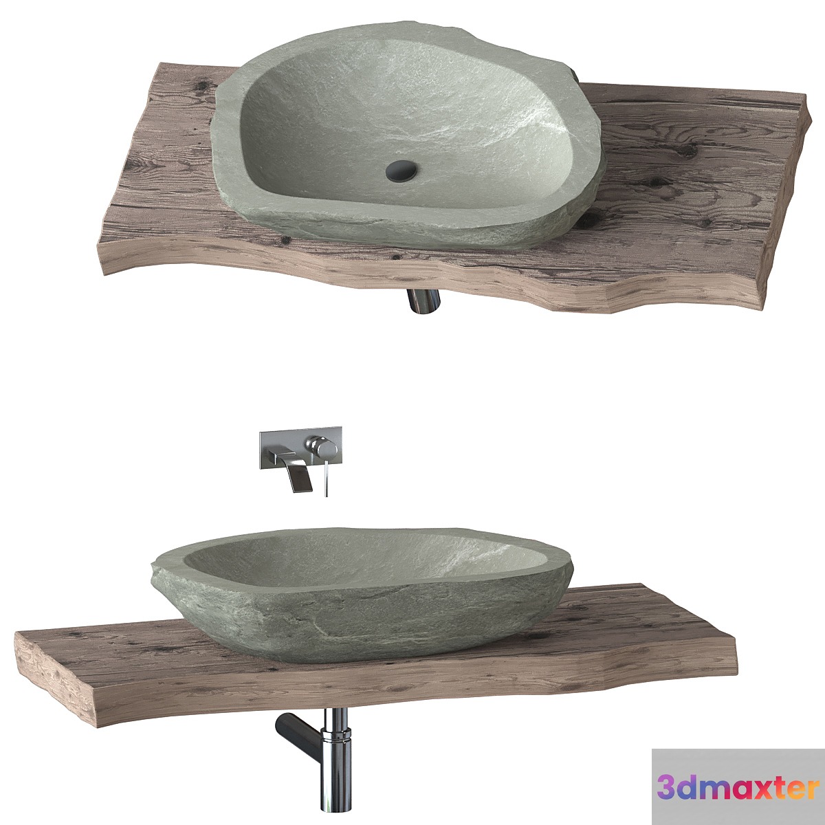 Stone washbasin with slab top