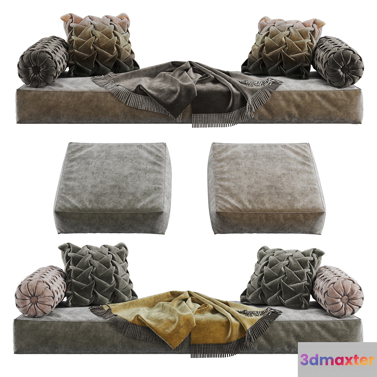 Seat pillow set 11 3D Max