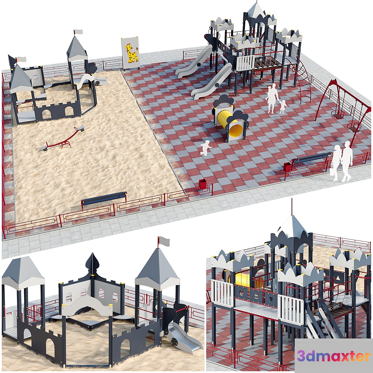 Playground children's town 3D Max