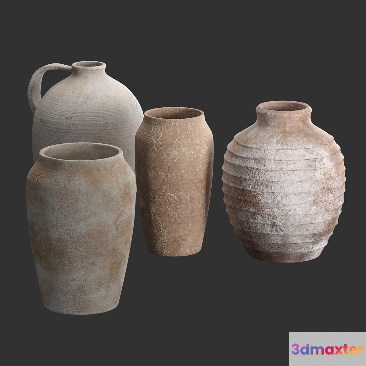 Artisan Hand Painted Vases (Pottery Barn) - No.2 3D Max