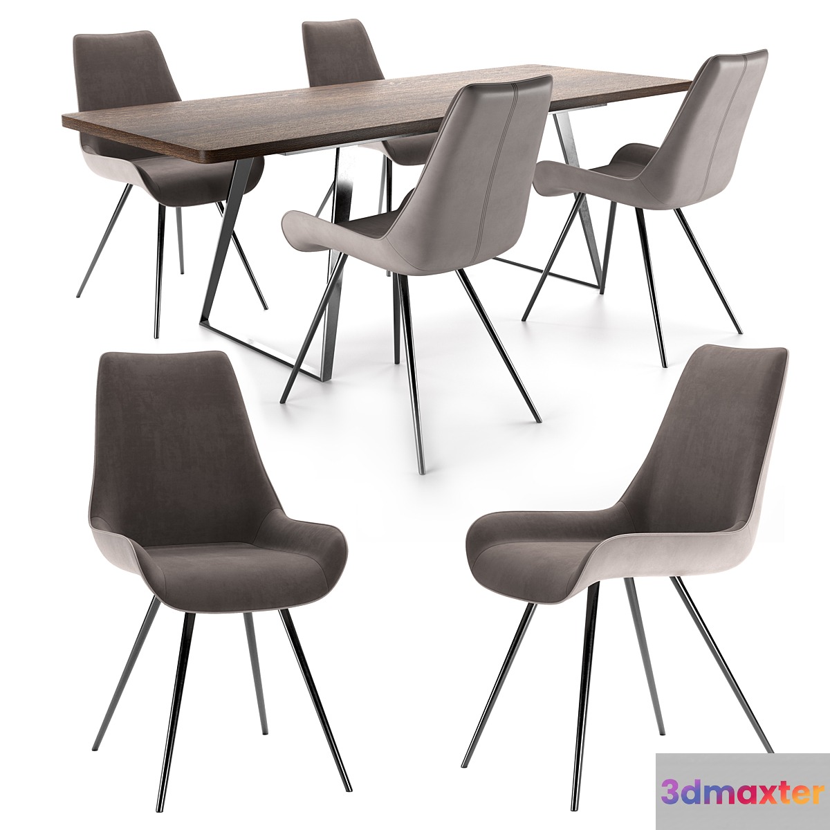 Celia Chair and Vermont Table 3D Max