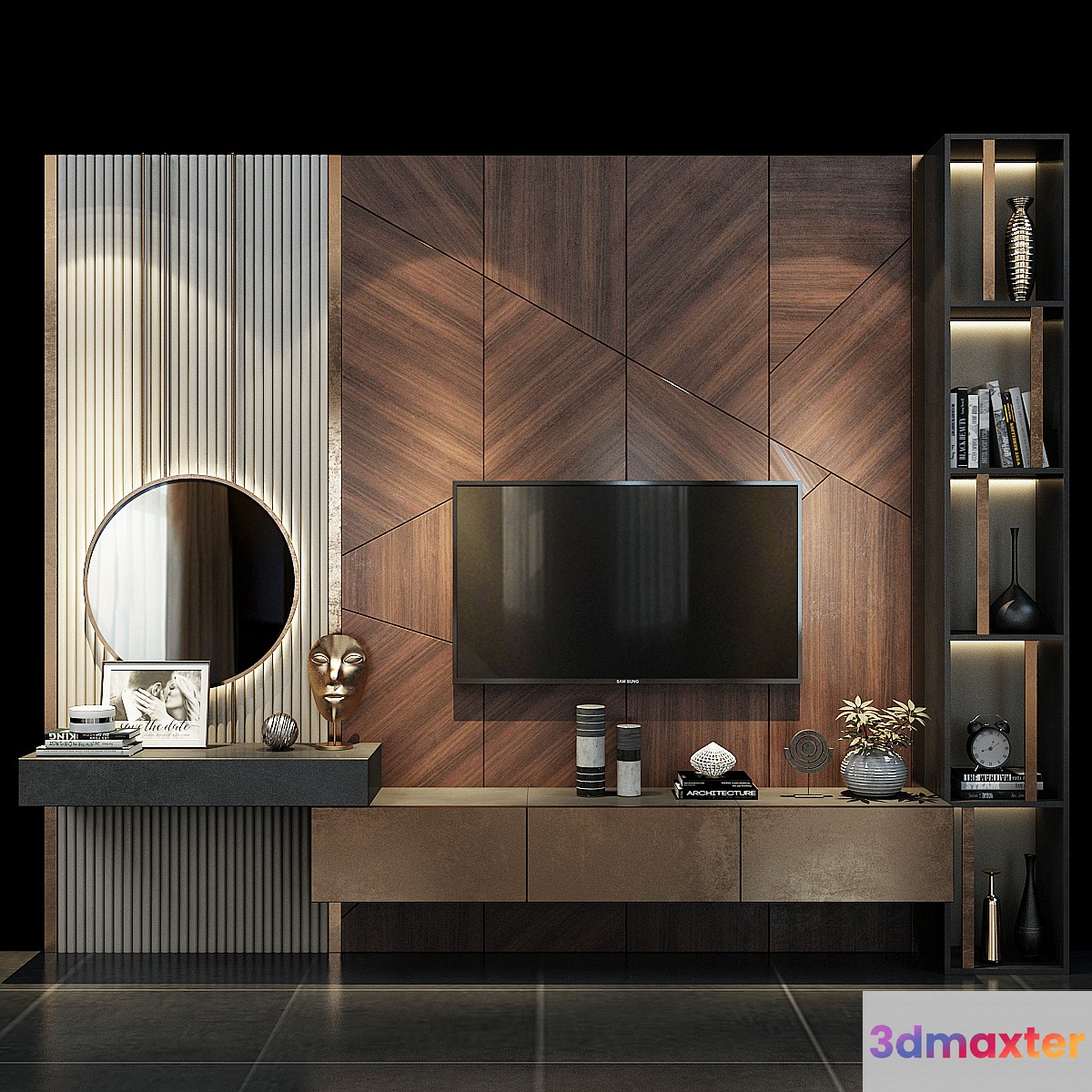 TV wall set 218 3D Max