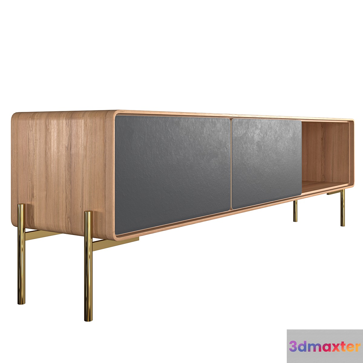 Oak TV cabinet with drawers