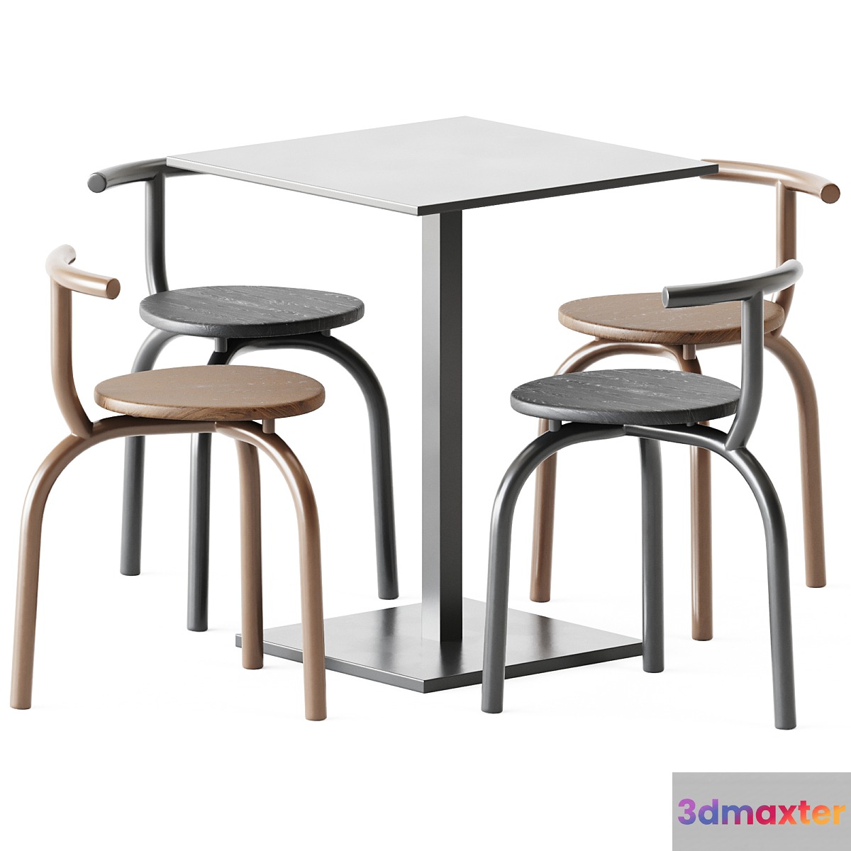Table Dado S60 by Mobliberica and Ogle Chair by Hayo Gebauer 3D Max