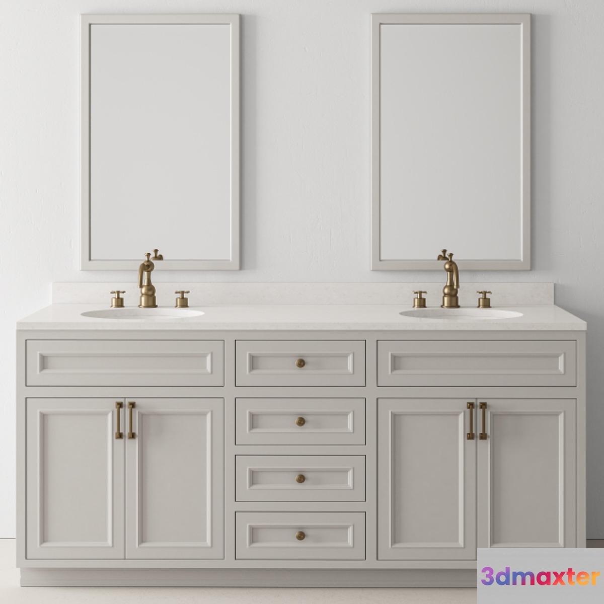 Bathroom Set Wood and Marble - Set 24