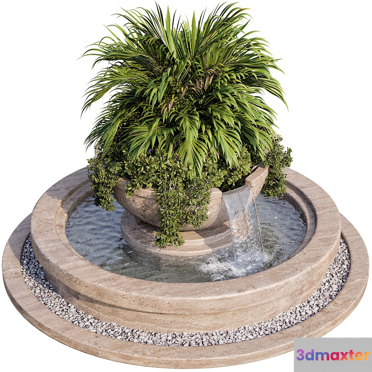 Plant and fountain 01 3D Max