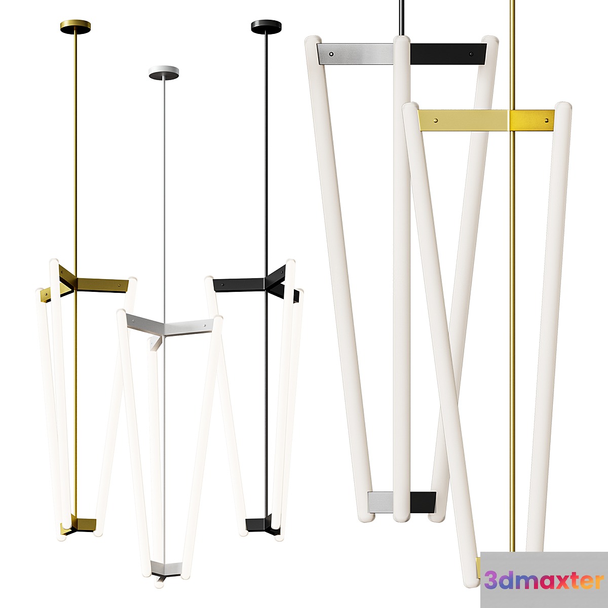 Tube chandelier lamp 3D Max