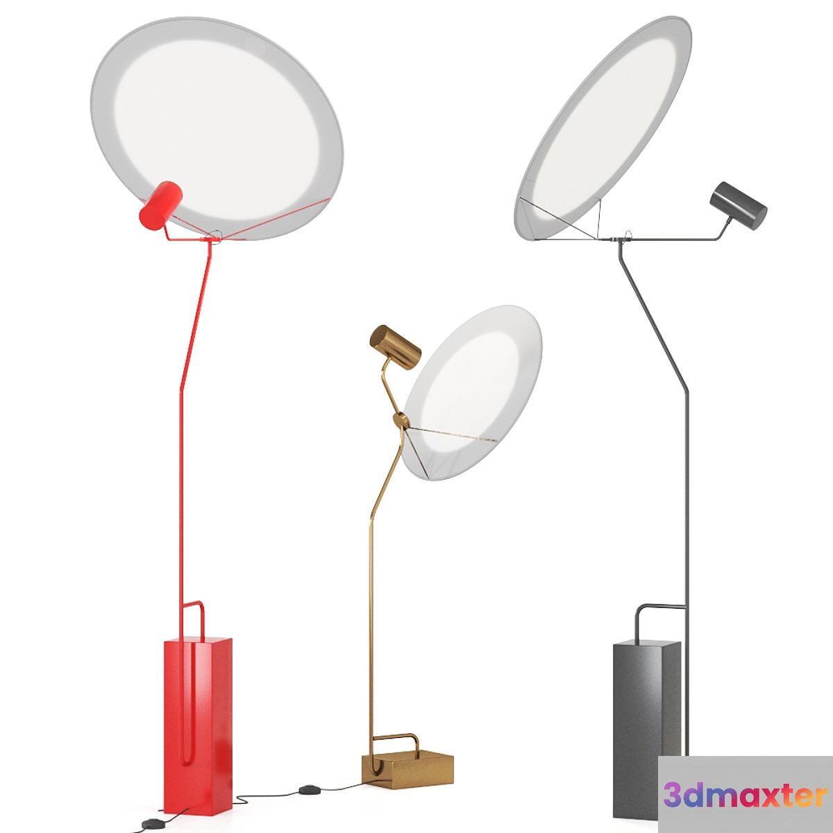 Full Moon Floor Lamp by Cedric Ragot for Roche Bobois 3D Max