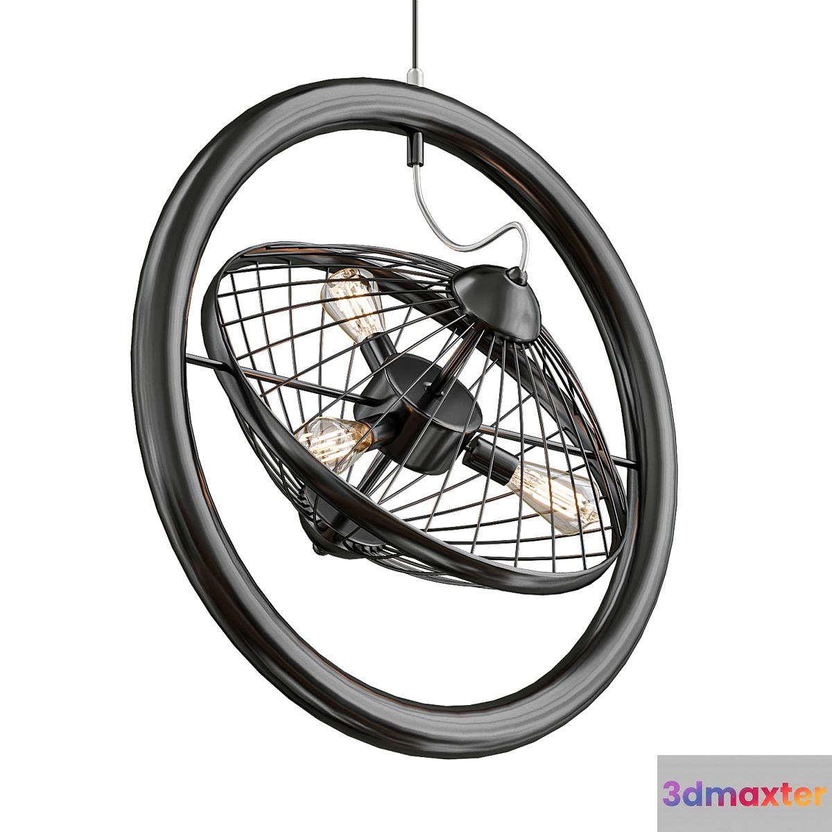 Circle Cage with Fan Design 3D Max