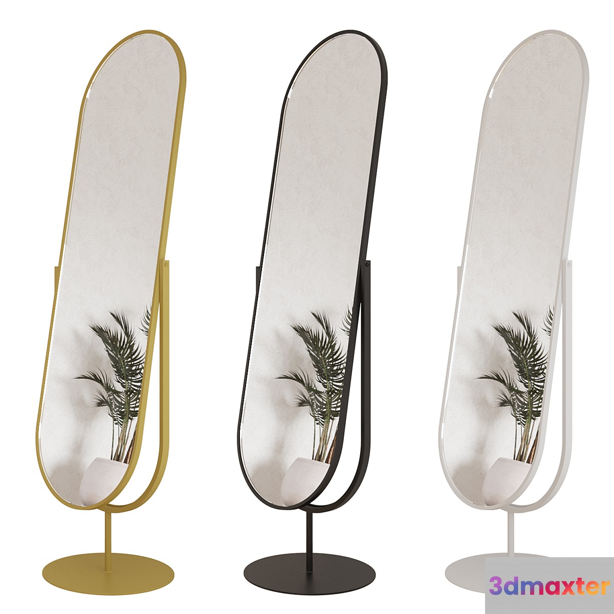Floor mirror on a leg 3D Max