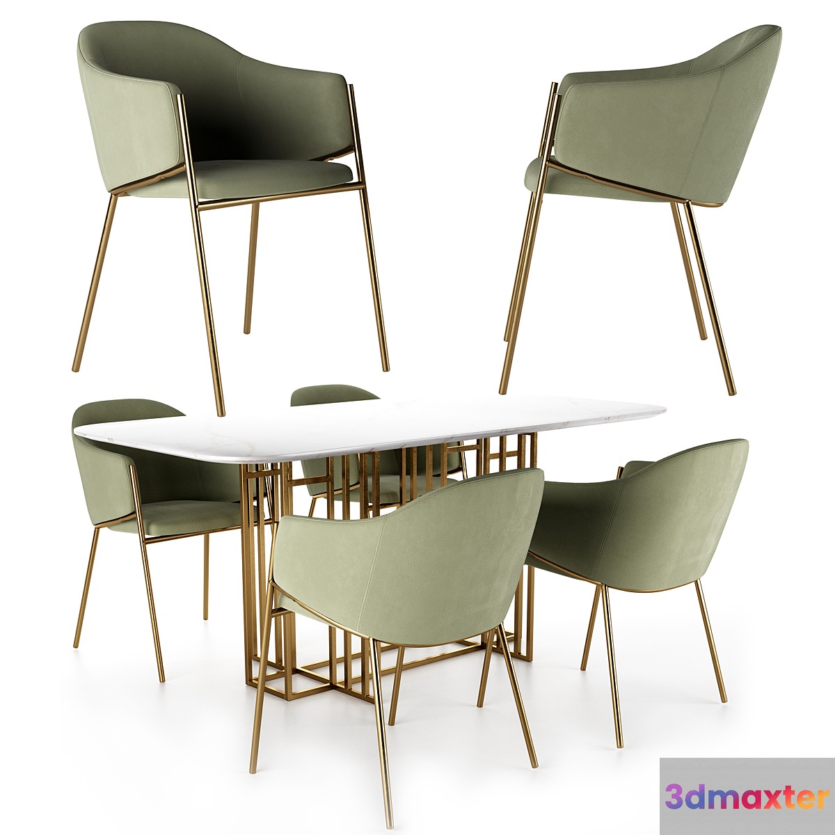 Oro Chair and Toon Table 3D Max