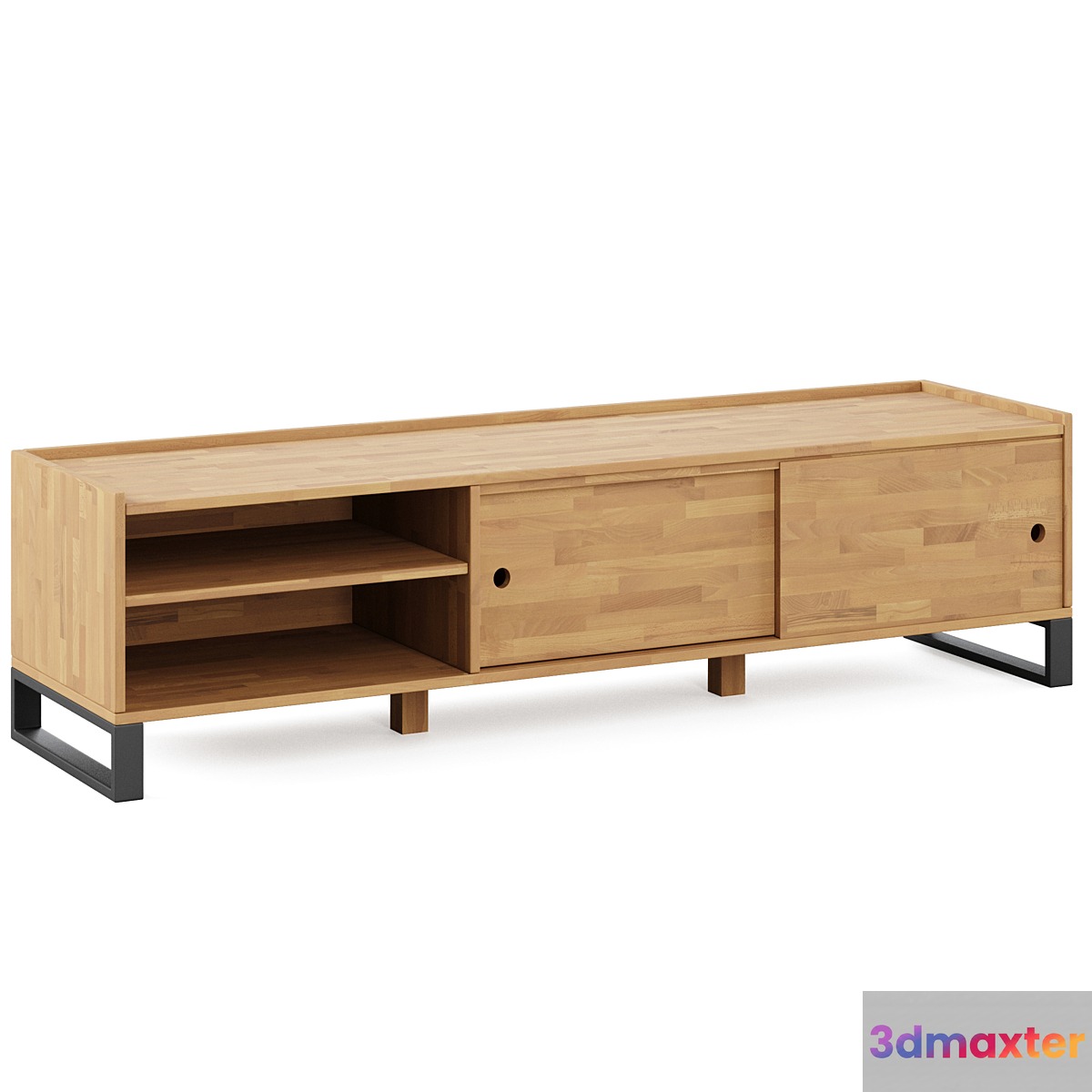 Hiba Solid Oak & Steel TV Unit 2 by LA REDOUTE INTERIEURS