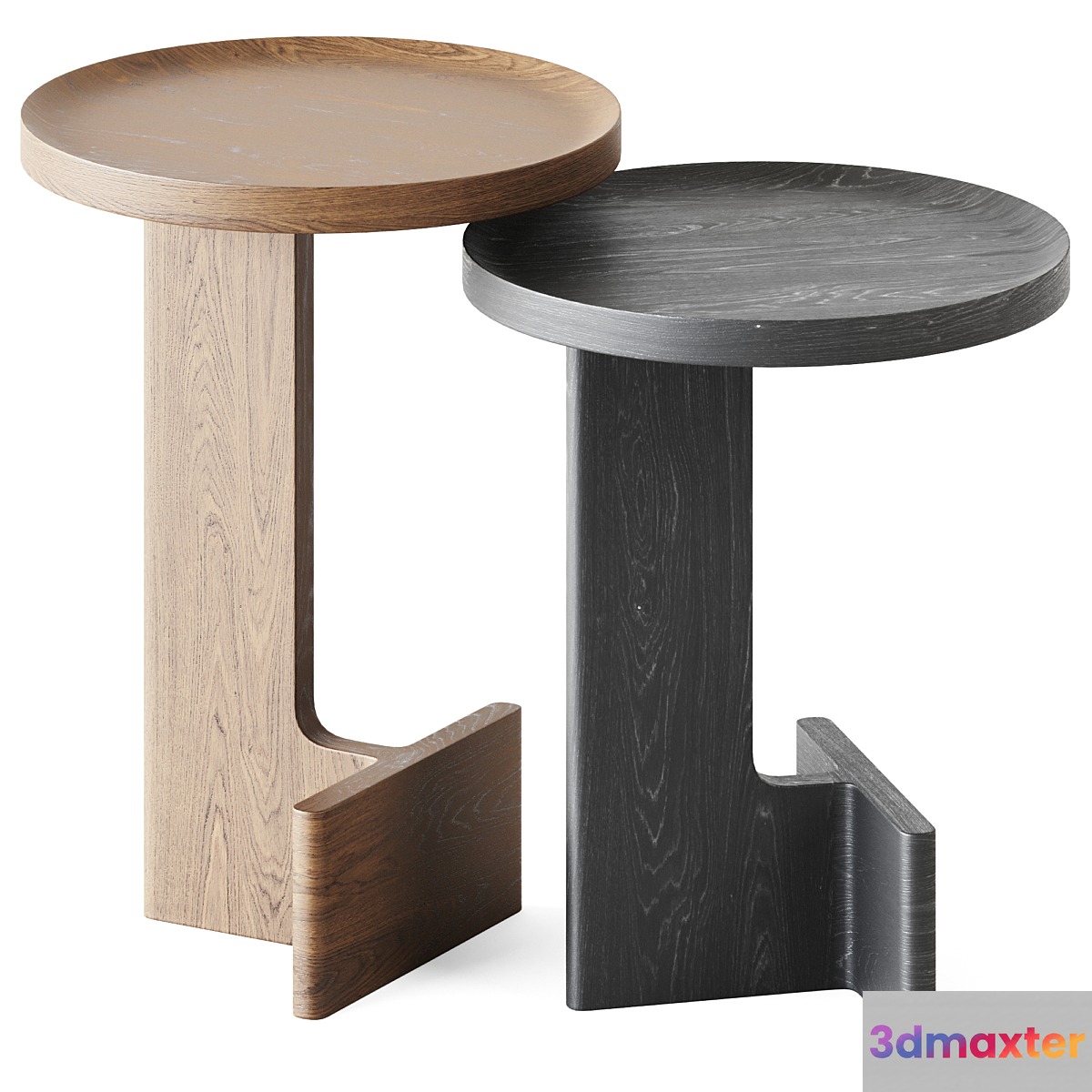 Wooden Beam Side Tables by Ariake
