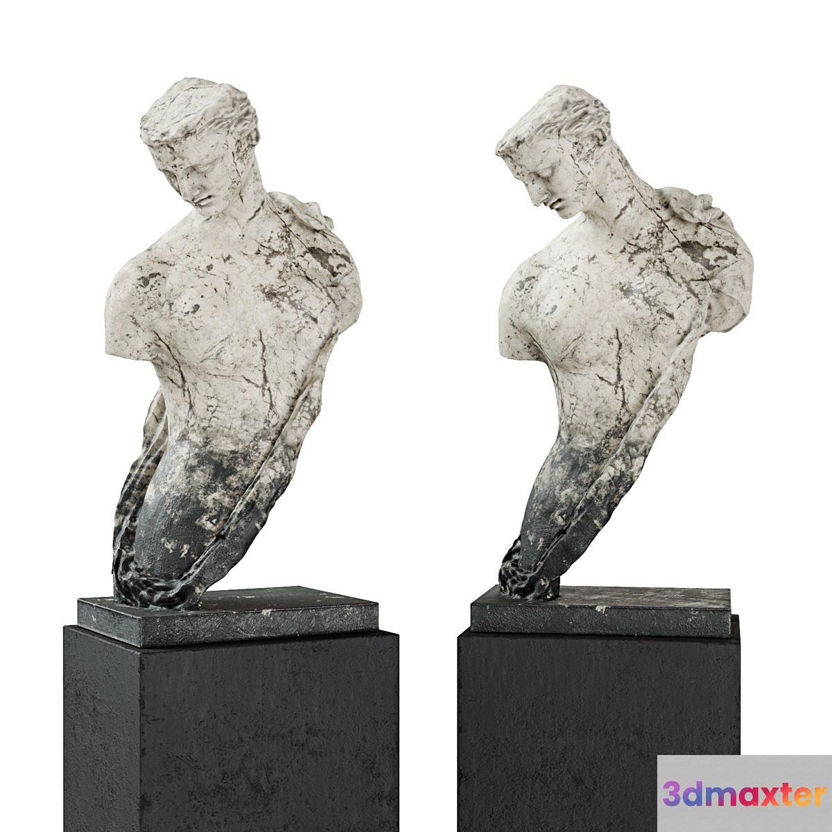Greek woman torso pedestal marble - No.2