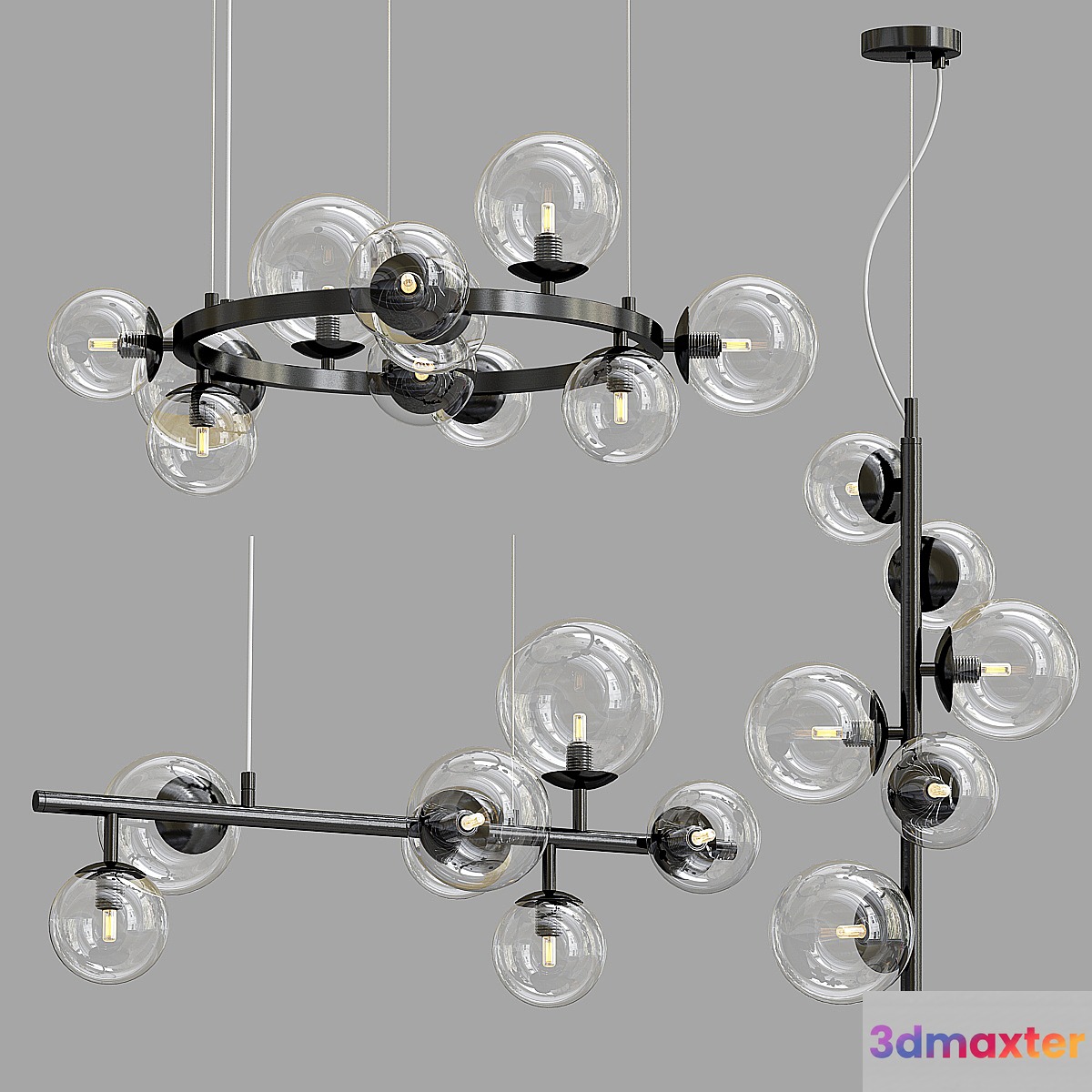 Designer ring chandelier IONA Сhandelier 6 7 11 3D Max