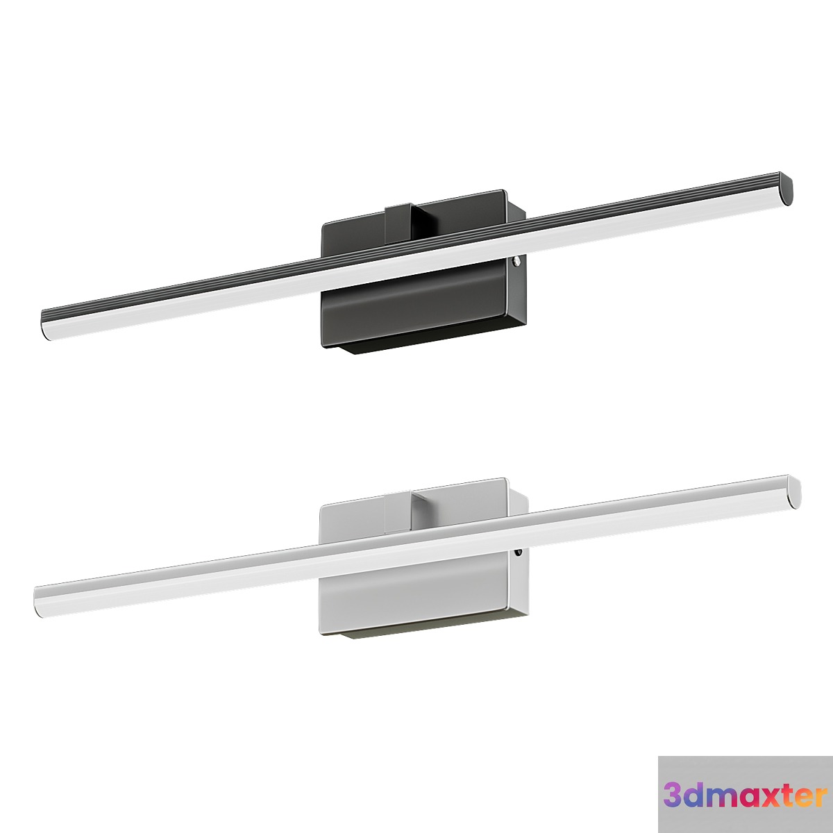 Black and White Linear Vanity Light 3D Max