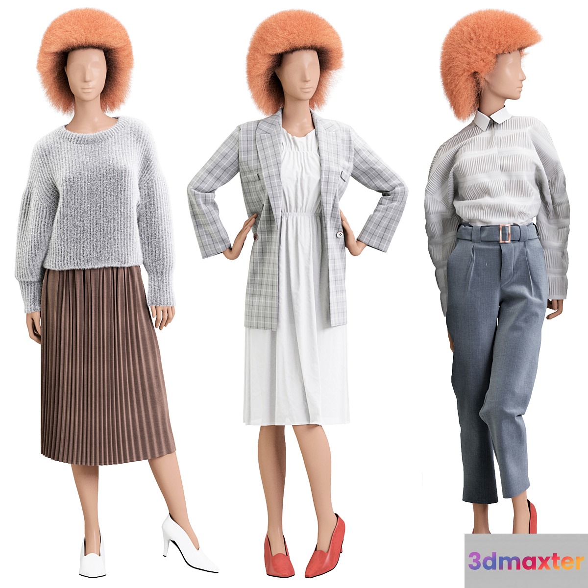 Female mannequins with clothes 3 looks - No.2