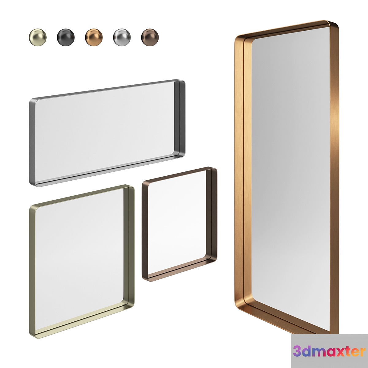 Set of mirrors 01 3D Max