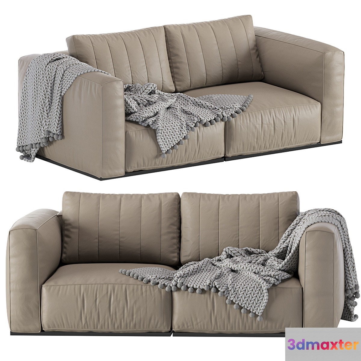 Modern Leather Modular Sofa 3D Max
