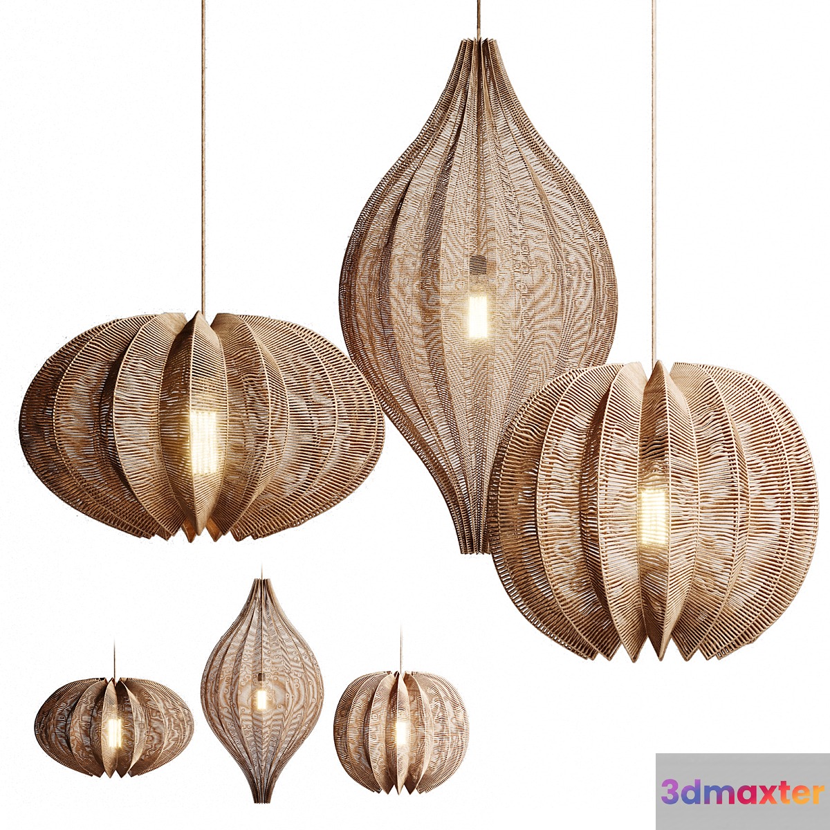 Regency Seagrass Pendant Lamp 3D Max