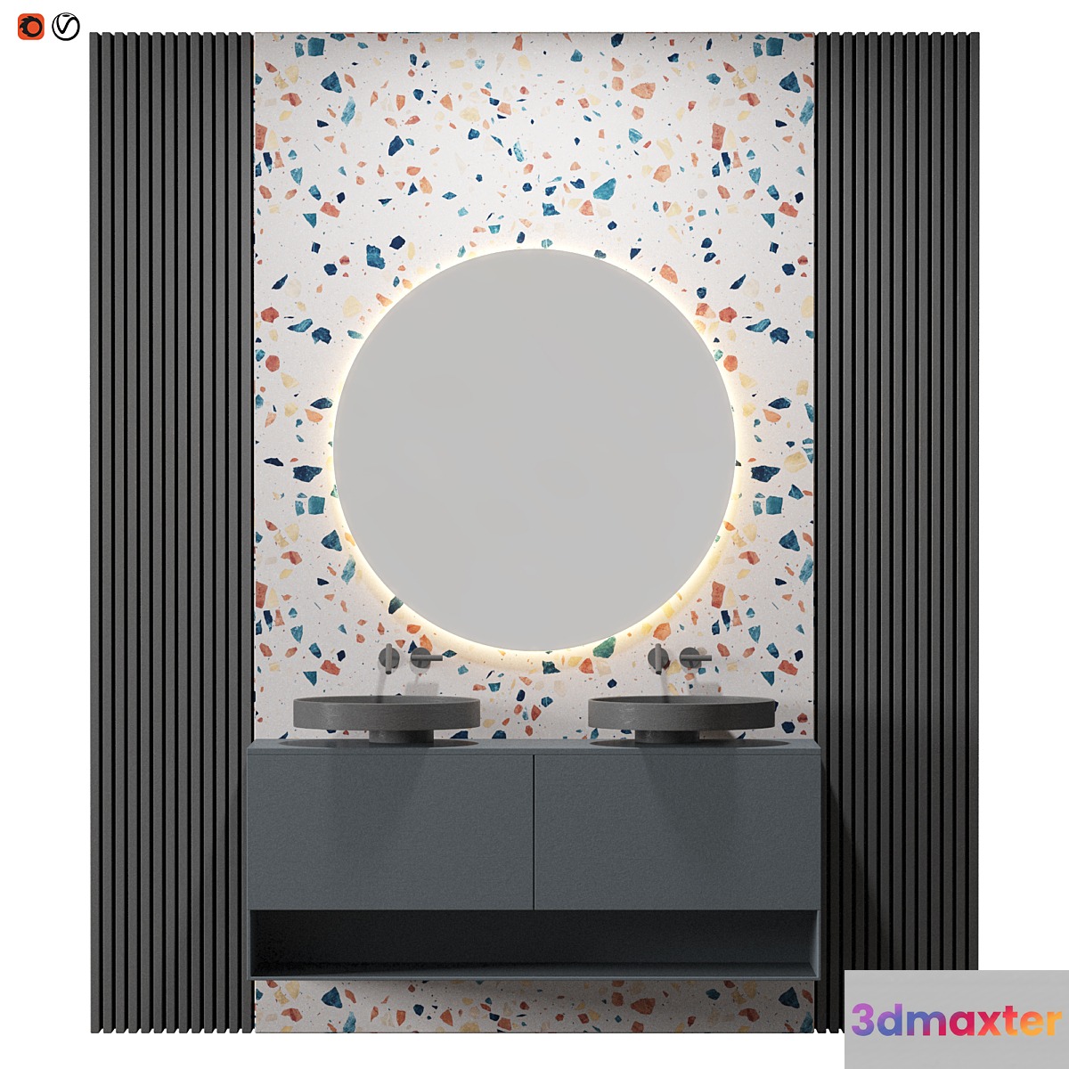 Gray Terrazzo Bathroom