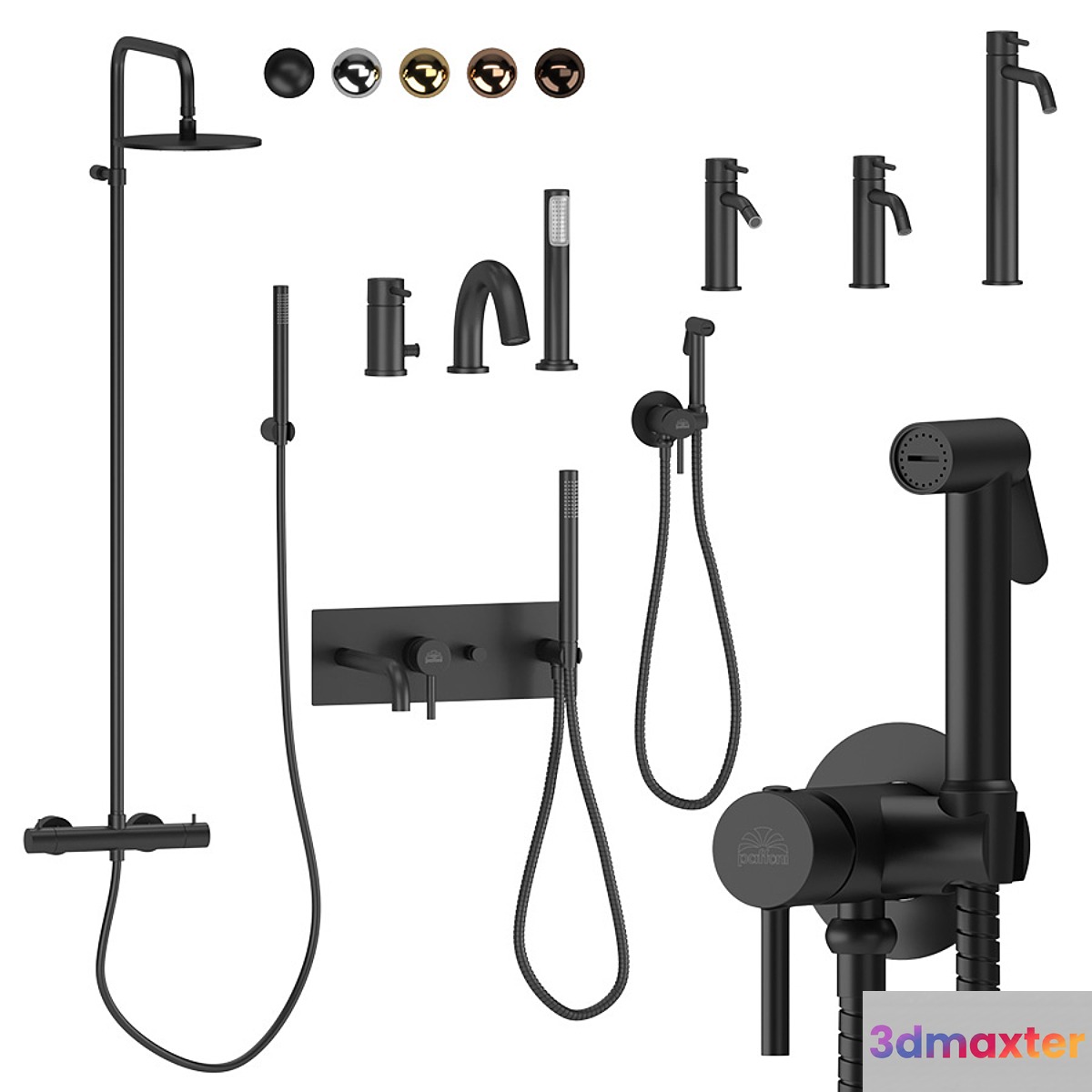 Paffoni light set 2  | With adjustable shower hose