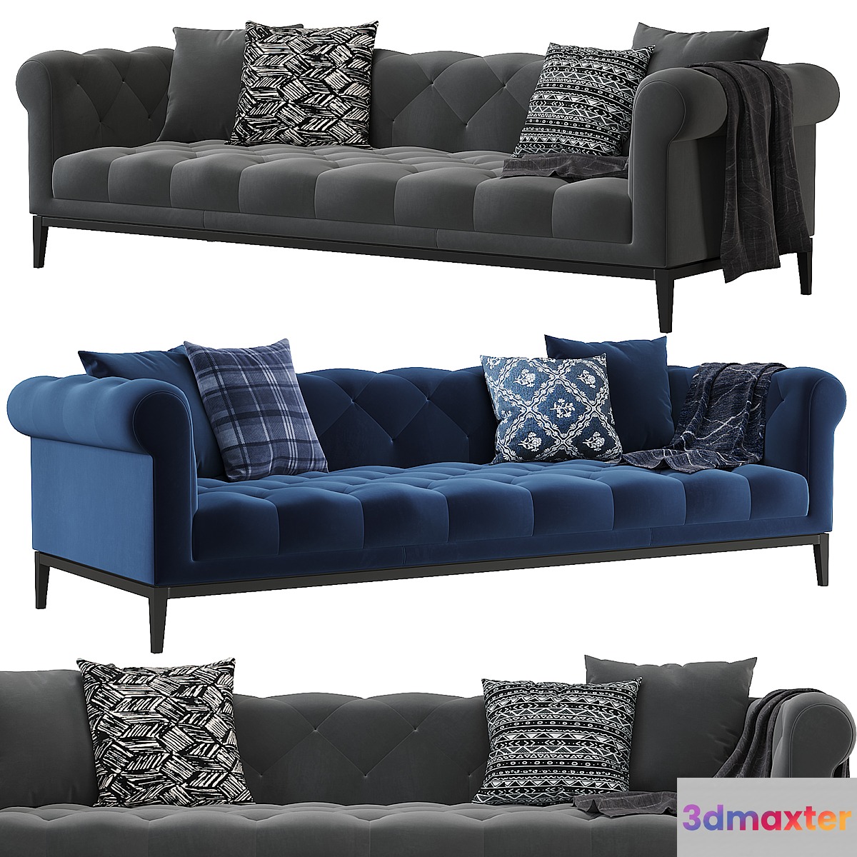 RH | Italia Chesterfield sofa with tufted