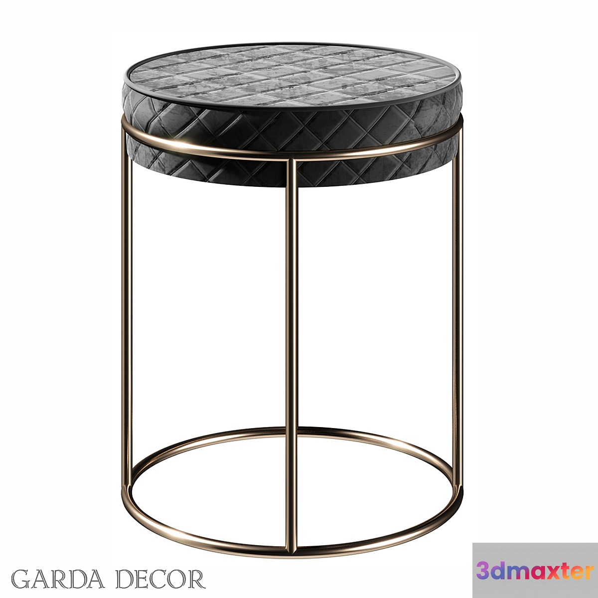 Banquet Velor Black Round (GOLD) GY-BEN8178GOLD-BL Garda Decor