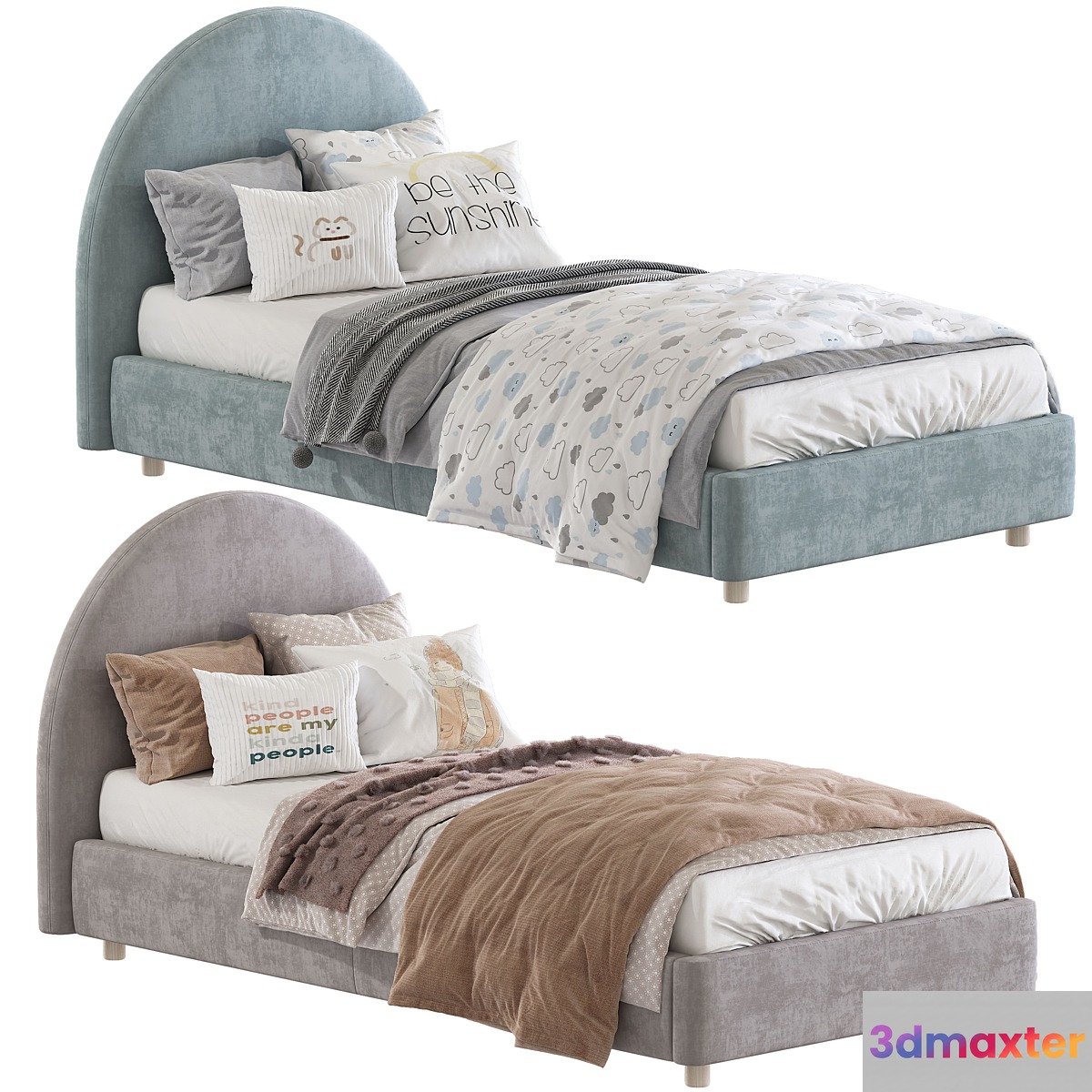Bed with a soft headboard 14