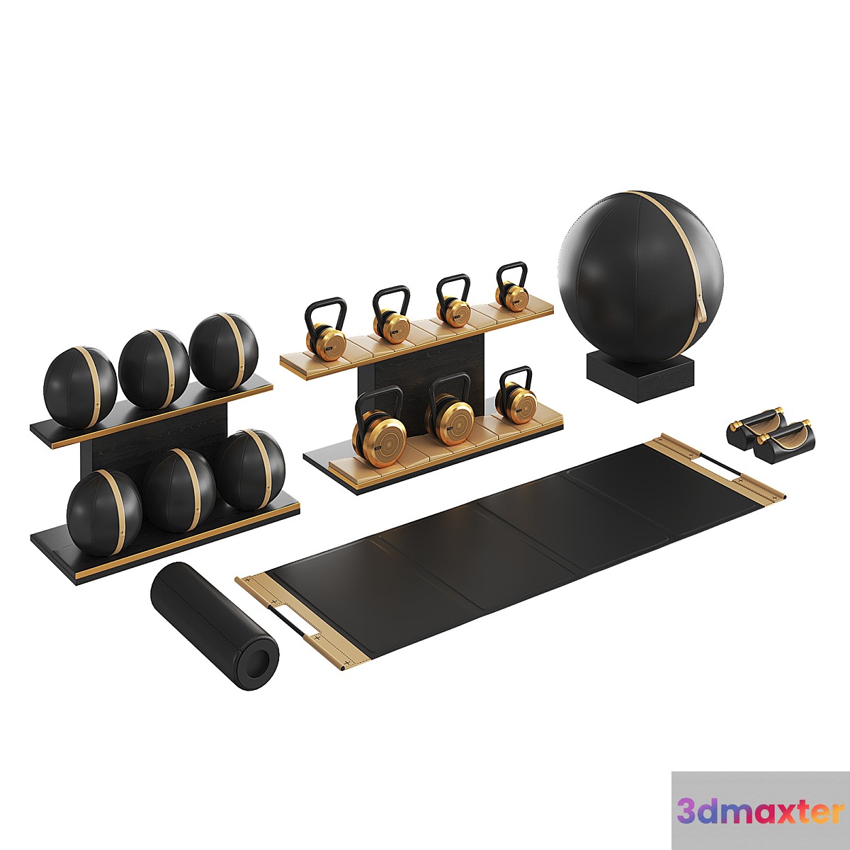 PENT luxury fitness equipment part 4 Black 3D Max