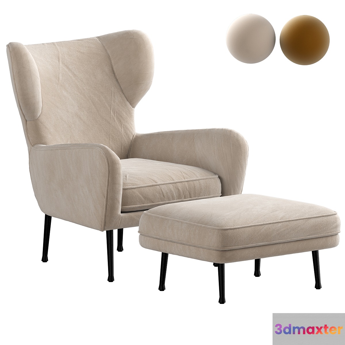 Lucia Wing Chair 3D Max