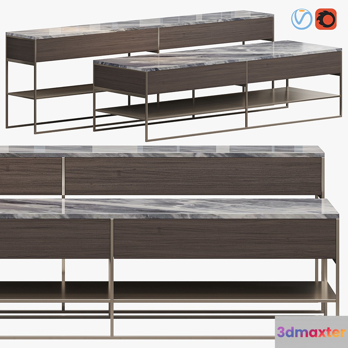 CALDER BRONZE CONSOLE TABLE - No.2