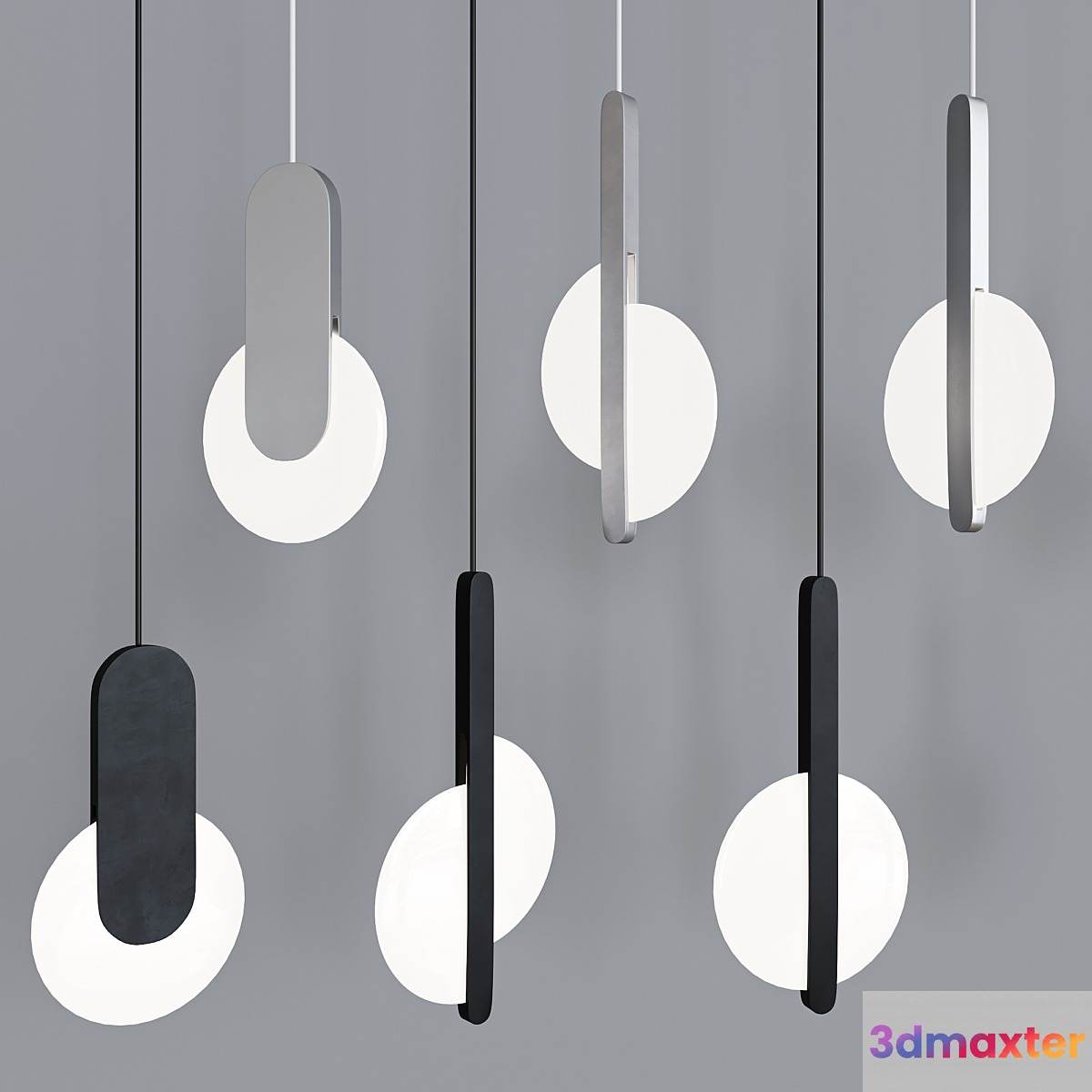 Modern Scandinavian High Ceiling LED Pendant Lamp 3D Max