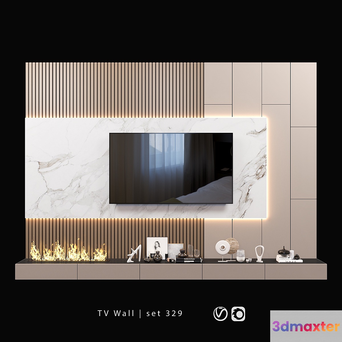 TV Wall | set 329 3D Max