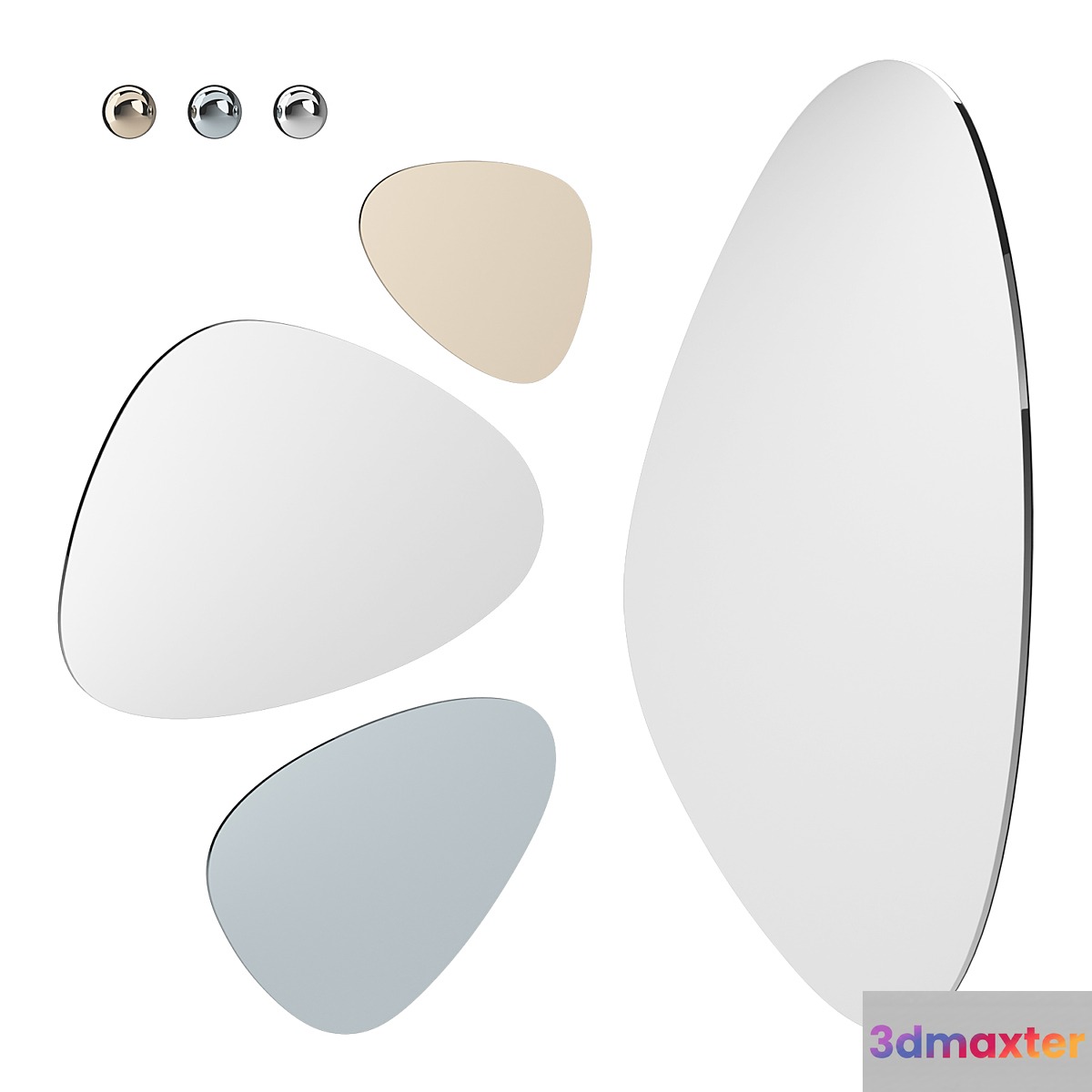 Set of mirrors 04 3D Max