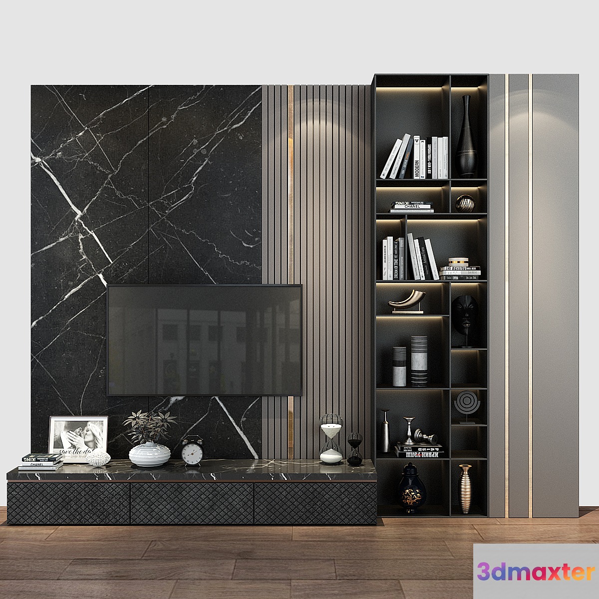 TV wall set 226 3D Max