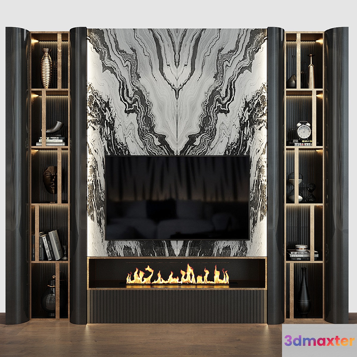 TV wall set 227 3D Max