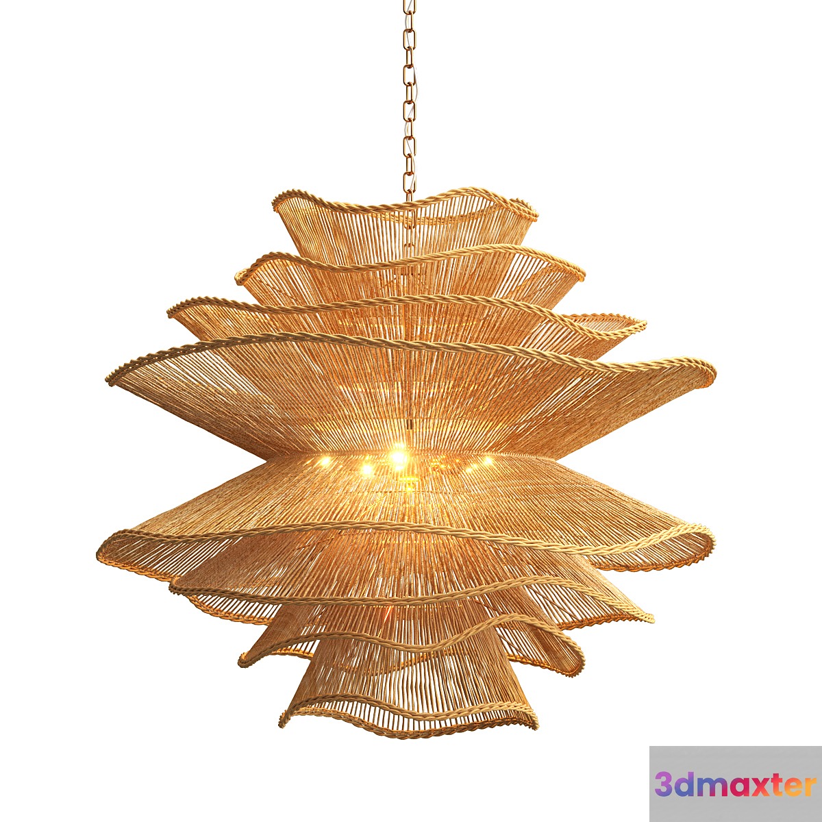 Alondra Chandelier large rattan 3D Max